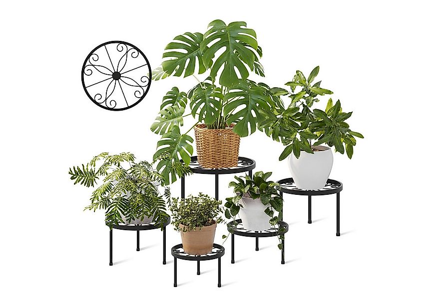 Bamworld Blumenständer 5er-Set Rostfreier Metall-Pflanzenständer, Blumenhoc günstig online kaufen