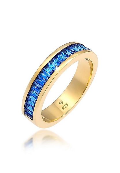 Elli Premium Fingerring Memoire Saphir Rechteck 925 Silber vergoldet günstig online kaufen