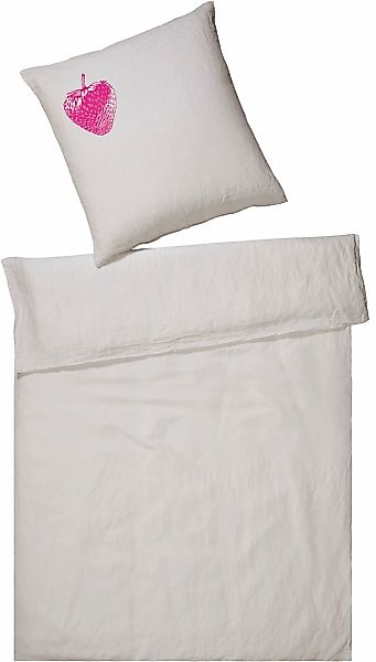 Elegante Bettwäsche "Erdbeere" 2 Stk. tlg. angenehmes Hautgefühl günstig online kaufen