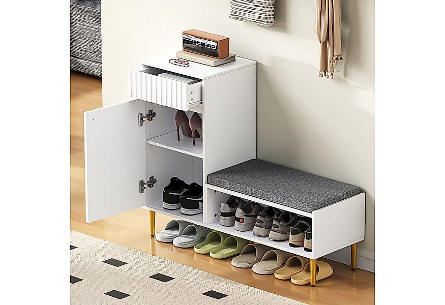 STILVORA Schuhbank mit Schublade,Schuhregal Aufwahrungsschrank mit Sitzbank günstig online kaufen