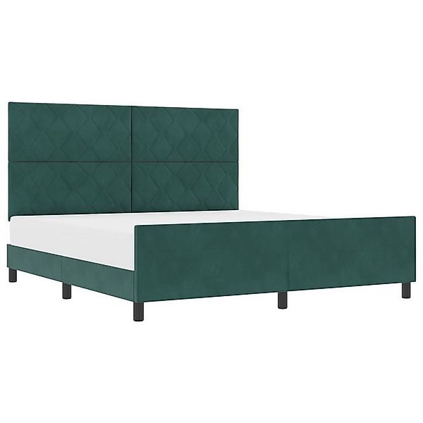vidaXL Bett Bettgestell Dunkelgrün 180x200 cm Samt (1-tlg) günstig online kaufen
