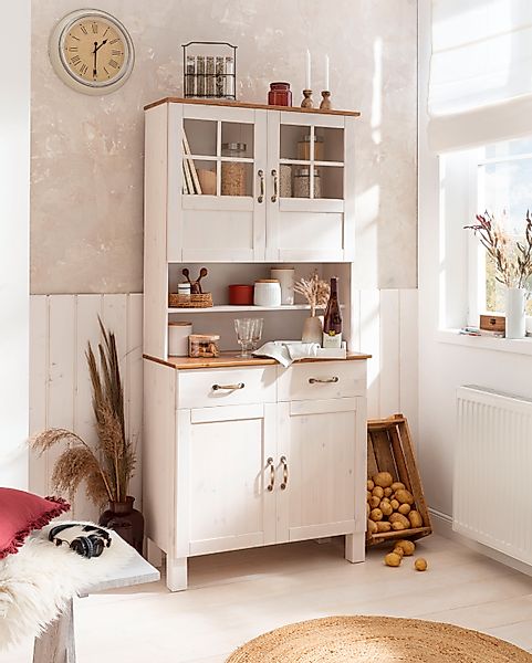Home affaire Küchenbuffet "Alby", Breite 85 cm, 2 Glastüren günstig online kaufen