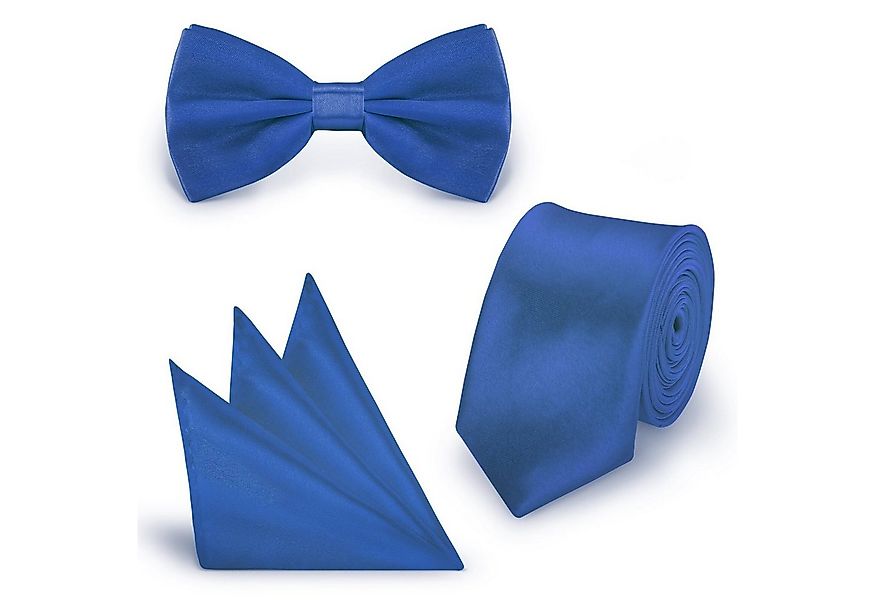StickandShine Krawatte Krawatte Fliege Einstecktuch SET 3 Teilig Uni Polyes günstig online kaufen