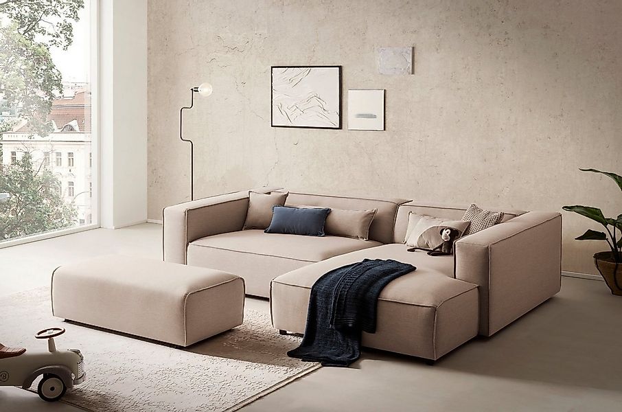 LeGer Home by Lena Gercke Ecksofa PIARA XXL, L-Form, Schlaffunktion, Cord, günstig online kaufen