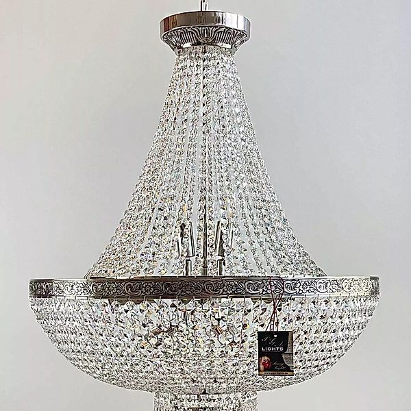 PGA-Lights Hängeleuchte Kristall Korblüster PLAZA Ø60cm günstig online kaufen