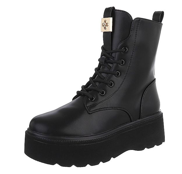 Ital-Design Stylische Damen Boots mit erhöhtem Absatz und Komfort Schnürsti günstig online kaufen