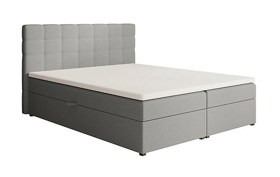 Beautysofa Boxspringbett Kontinentales mit Bettkasten TOPIQ BOUCLÉ (mit FED günstig online kaufen