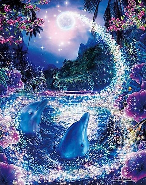 LaCute Malen nach Zahlen XL 5d Diamond Painting Delfine Malen nach Zahlen 5 günstig online kaufen