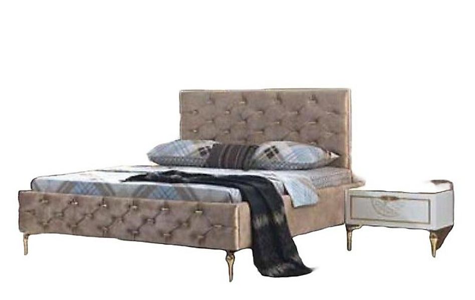 JVmoebel Bett Chesterfield Polster Doppel Hotel Betten Italienische Holz Br günstig online kaufen