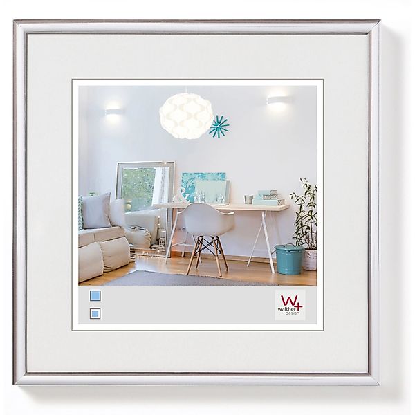 walther design New Lifestyle Kunststoff Bilderrahmen 10x10 cm Silber KV010S günstig online kaufen