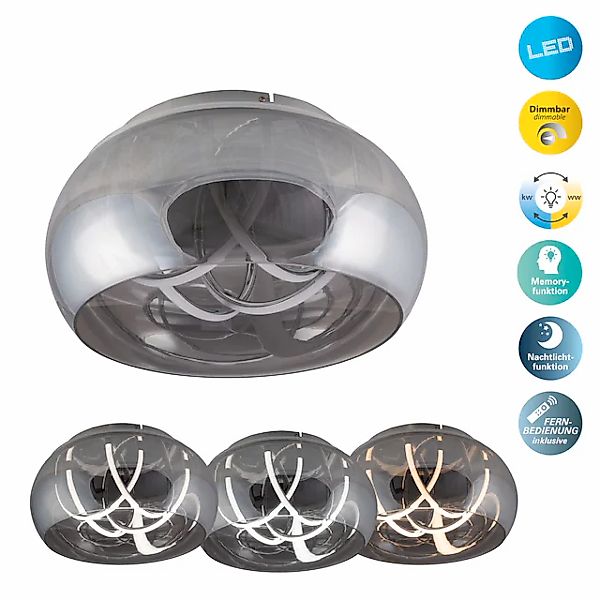 näve LED Deckenleuchte »Malou« LED-Modul 1 Stk. warmweiß - kaltweiß CCT, Me günstig online kaufen