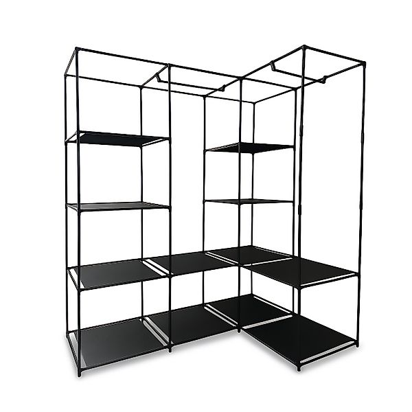 relaxdays Eckschrank Schwarz Vlies günstig online kaufen