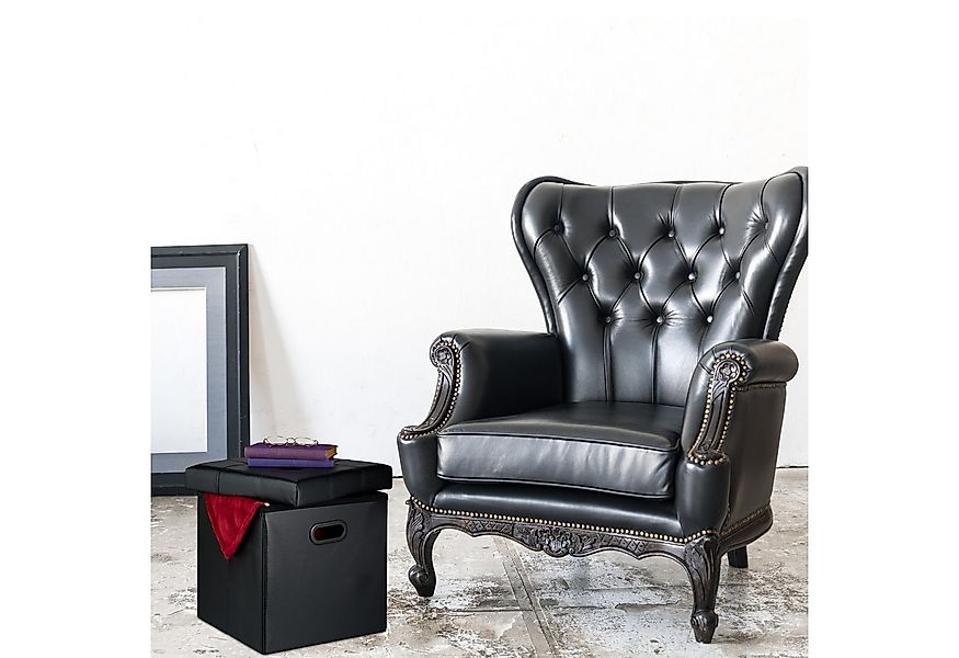 relaxdays Polsterhocker Hocker Kunstleder, weiß günstig online kaufen