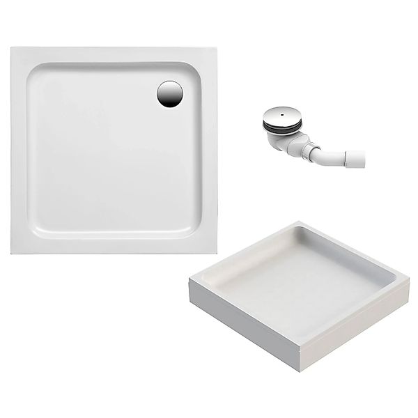 Ottofond Duschwannen-Set Quadrat 90 cm x 90 cm Weiß günstig online kaufen