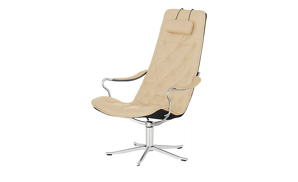 Ledersessel - beige - 65 cm - 106 cm - 87 cm - Polstermöbel > Sessel > Dreh günstig online kaufen
