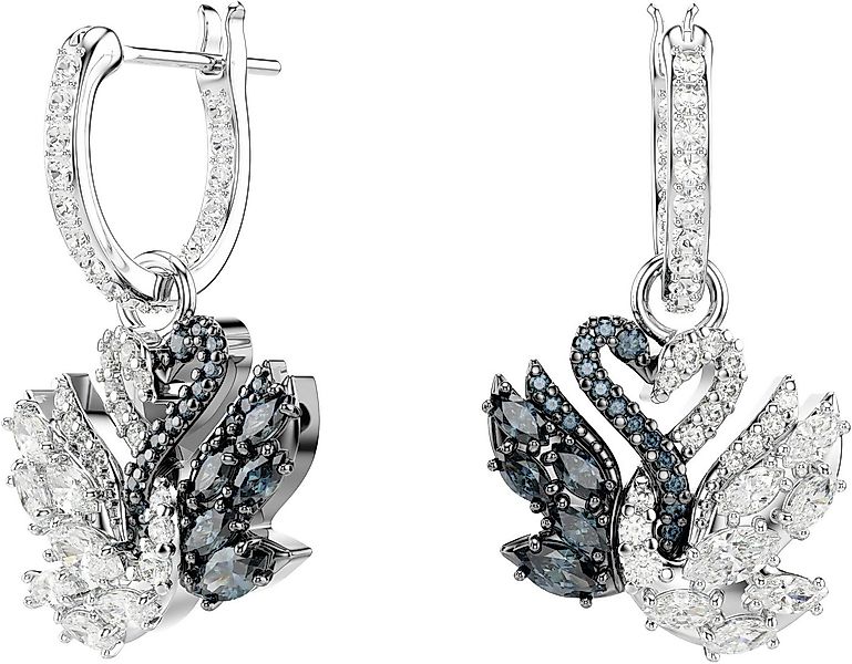 Swarovski Paar Creolen Schmuck Geschenk Swan Drop-Ohrhänger Schwan, mit Swa günstig online kaufen