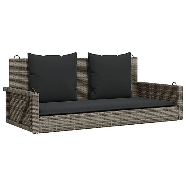 vidaXL Hängebank mit Kissen Grau 119x56x48 cm Poly Rattan 365631 günstig online kaufen