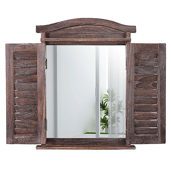 MCW Wandspiegel mit Fensterläden Braun Shabby günstig online kaufen