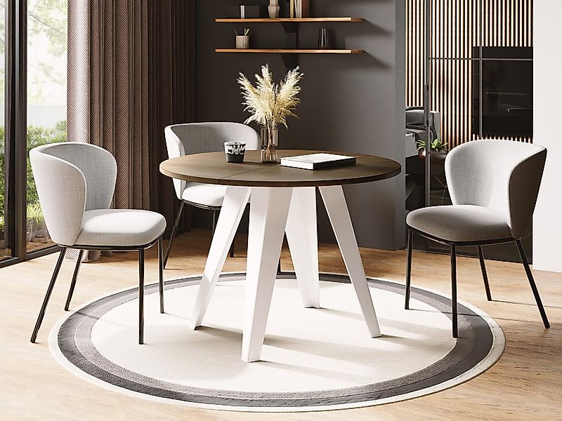 WFL GROUP Esstisch Griffin (erhältlich in zwei Größen – 90/100 cm, ausziehb günstig online kaufen