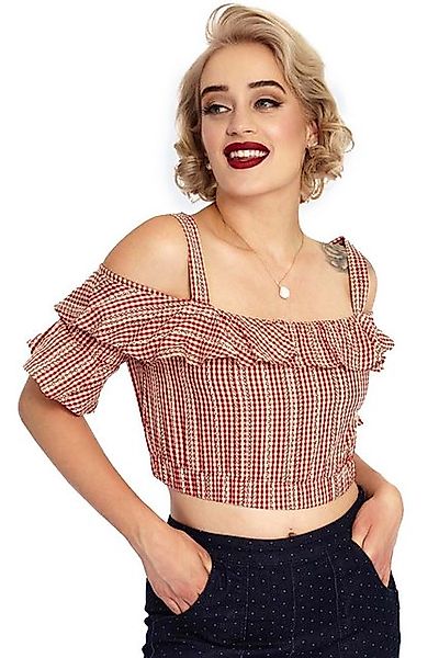 Voodoo Vixen Crop-Top Sophia Gingham Vintage Classic Oberteil Bauchfrei günstig online kaufen