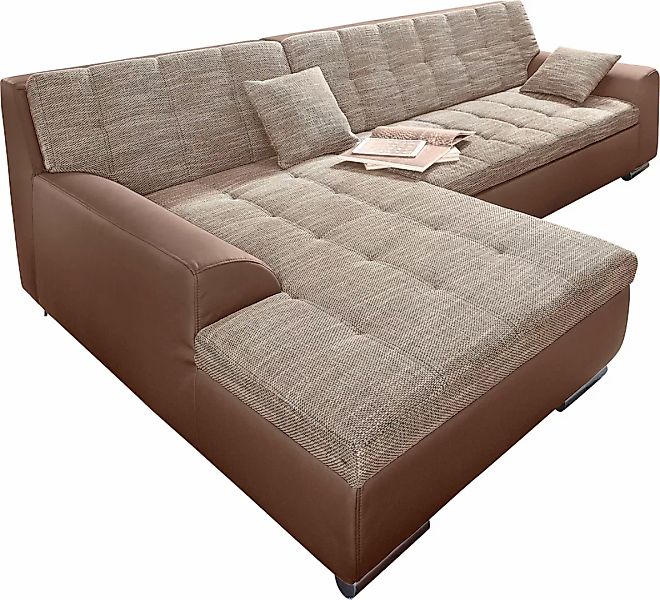 DOMO collection Ecksofa Treviso, wahlweise mit Bettfunktion, incl. Zierkiss günstig online kaufen