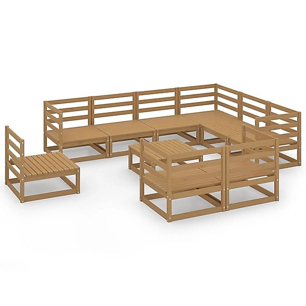 vidaXL 10-tlg Garten-Lounge-Set Honigbraun Massivholz Kiefer günstig online kaufen