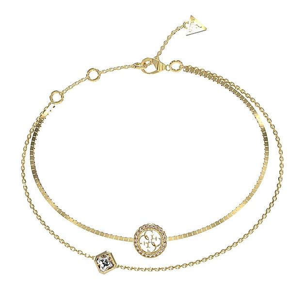 Guess Kette mit Einhänger 4G Crush Doppelter vergoldeter Armreif JUBB04160J günstig online kaufen