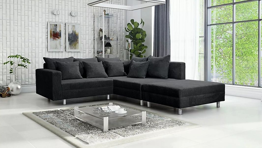 Küchen-Preisbombe Sofa Wohnlandschaft Sofa Couch Ecksofa Eckcouch Cordstoff günstig online kaufen