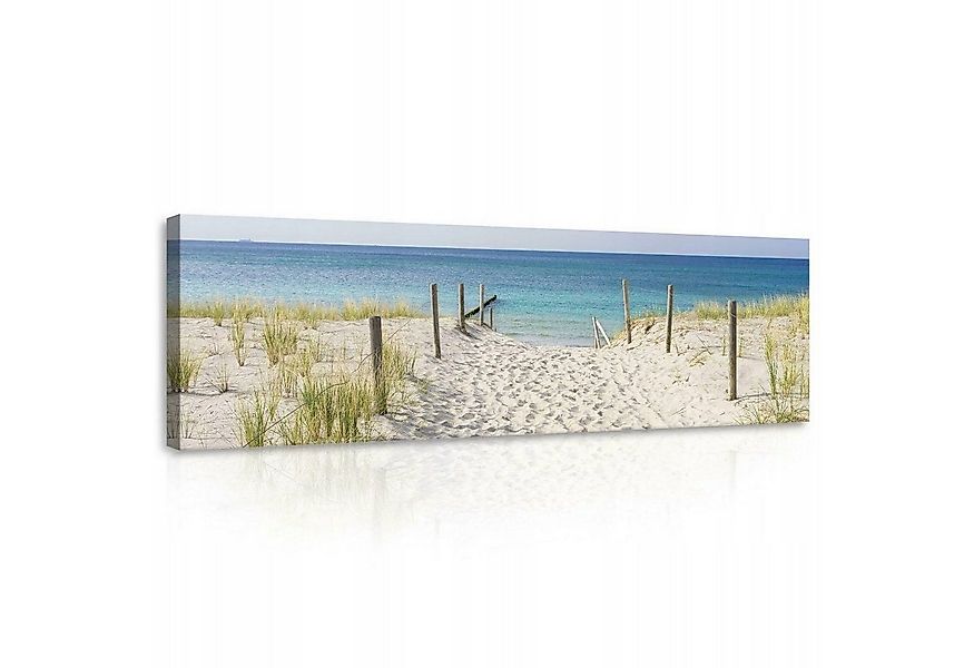 Wallarena Leinwandbild Strand Meer Landschaft Wandbilder 145x45 cm Groß XXL günstig online kaufen