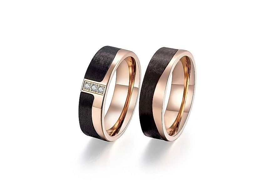 Adam & Eve Trauring Carbon/Titan - Eheringe, Partnerringe "AEC51W" mit Zirk günstig online kaufen