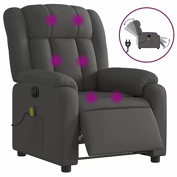 vidaXL Massagesessel Elektrisch Dunkelgrau Samt Modell 14 günstig online kaufen