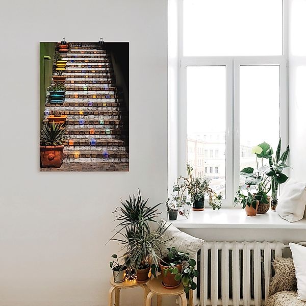 Artland Wandbild »Die Treppe«, Gebäude, (1 St.), als Leinwandbild, Poster, günstig online kaufen
