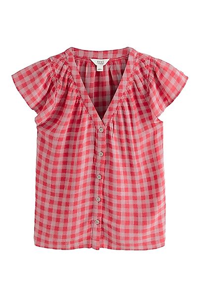 Next Kurzarmbluse Top mit Knopfleiste Rüschenärmel günstig online kaufen