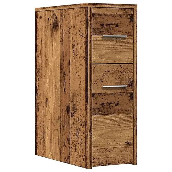 vidaXL Badschrank Schmal mit Rollen Altholz-Optik Holzwerkstoff 855284 günstig online kaufen