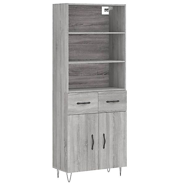 vidaXL Highboard Grau Sonoma 69,5x34x180 cm Holzwerkstoff 3200551 günstig online kaufen
