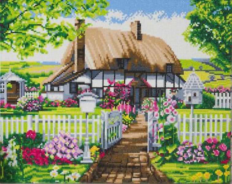 "Crystal Art Bild ""Rose Cottage"" 40x50 cm" mehrfarbig günstig online kaufen