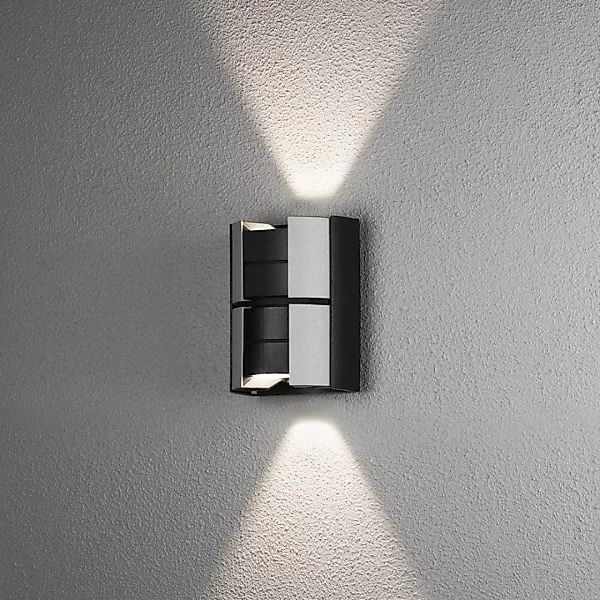 LED Wandleuchte Vidar in Silber und Schwarz 2x 5W 1000lm IP44 günstig online kaufen