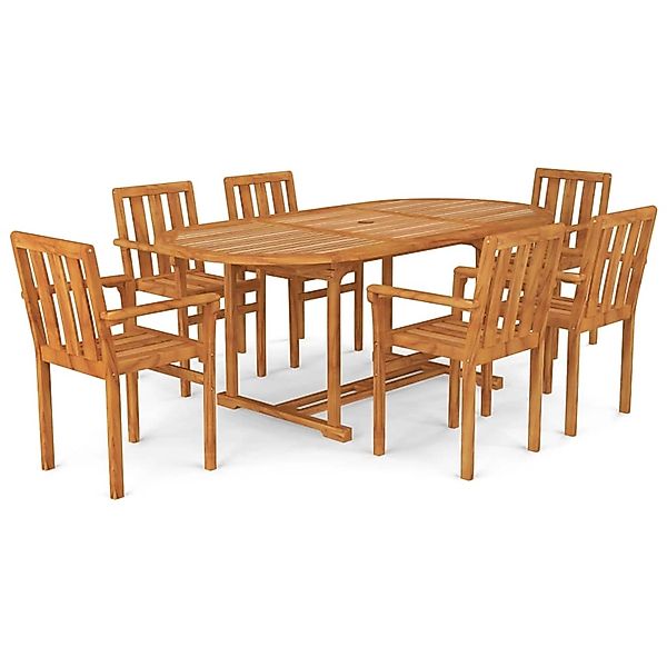 vidaXL 7-tlg Garten-Essgruppe Massivholz Teak Modell 31 günstig online kaufen