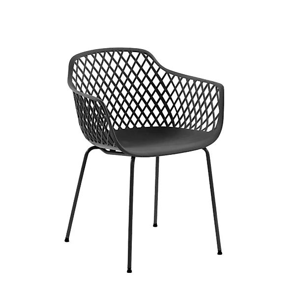 Esstisch Stühle in Grau Kunststoff Armlehnen (4er Set) günstig online kaufen