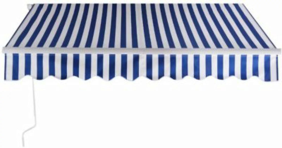 COSTWAY® Markise mit Kurbel blau/weiß günstig online kaufen