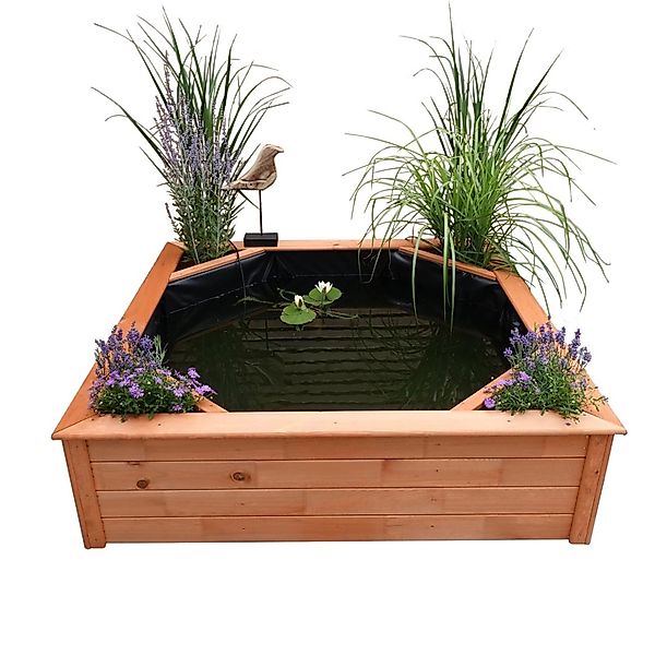 Promadino Hochteich mit 4 Pflanzzonen inkl. Solarpumpe (LxBxH) 144 x 144 x günstig online kaufen