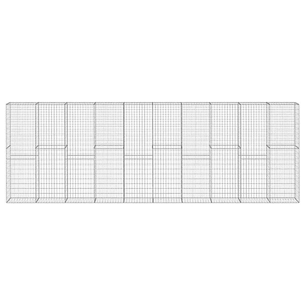 vidaXL Gabionenwand mit Abdeckung Verzinkter Stahl 600x30x200 cm 144915 günstig online kaufen