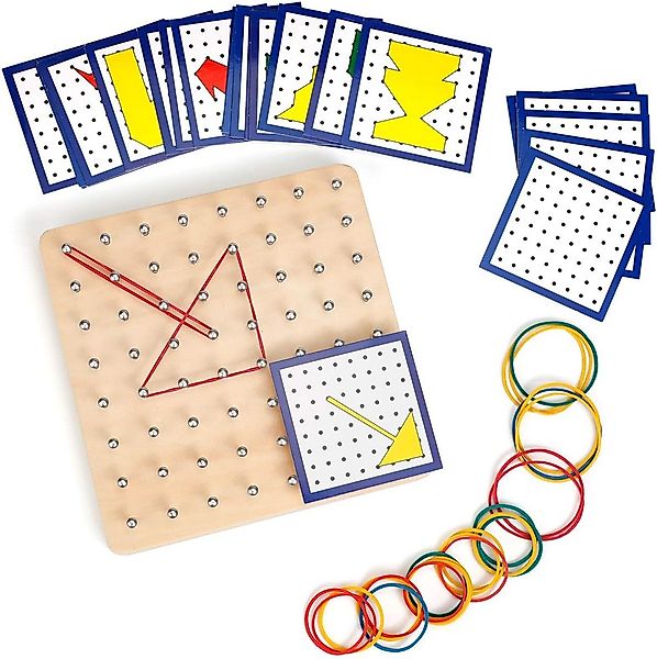 EXTSUD Lernspielzeug Holz Geoboard-Set Geometriebrett Montessori günstig online kaufen