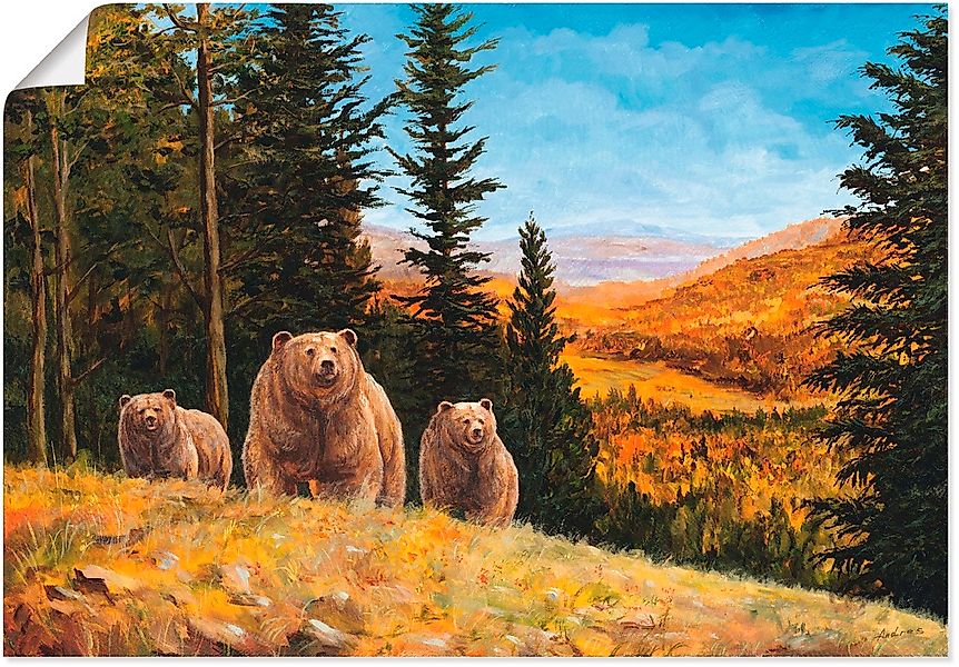 Artland Wandbild "Grizzly Bären", Wildtiere, (1 St.), als Leinwandbild, Pos günstig online kaufen