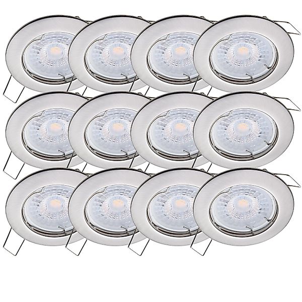 Oktaplex 12er Set Einbauleuchte Sedan inkl. LED-Module Warmweiß 3000K 1,9W günstig online kaufen