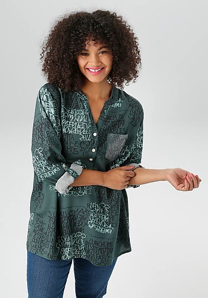 Aniston PLUS Schlupfbluse mit Pailletten an der Brusttasche günstig online kaufen