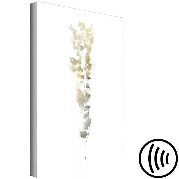 Leinwandbild Filigraner Zweig - moderne Abstraktion in Weiß mit einem Pflan günstig online kaufen