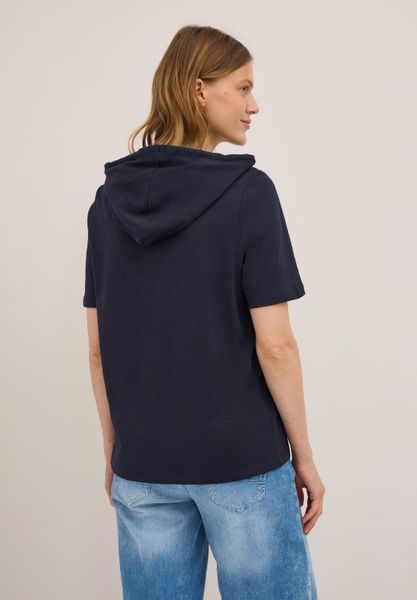 Cecil Kapuzensweatshirt Halbarm-Shirt mit Glitzer-Print und Kapuze günstig online kaufen