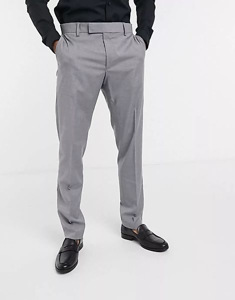 ASOS DESIGN – Elegante, schmal geschnittene Hose in Grau günstig online kaufen