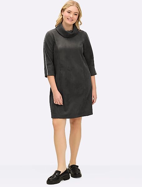 Sheego A-Linien-Kleid "Velours-Kleid" günstig online kaufen